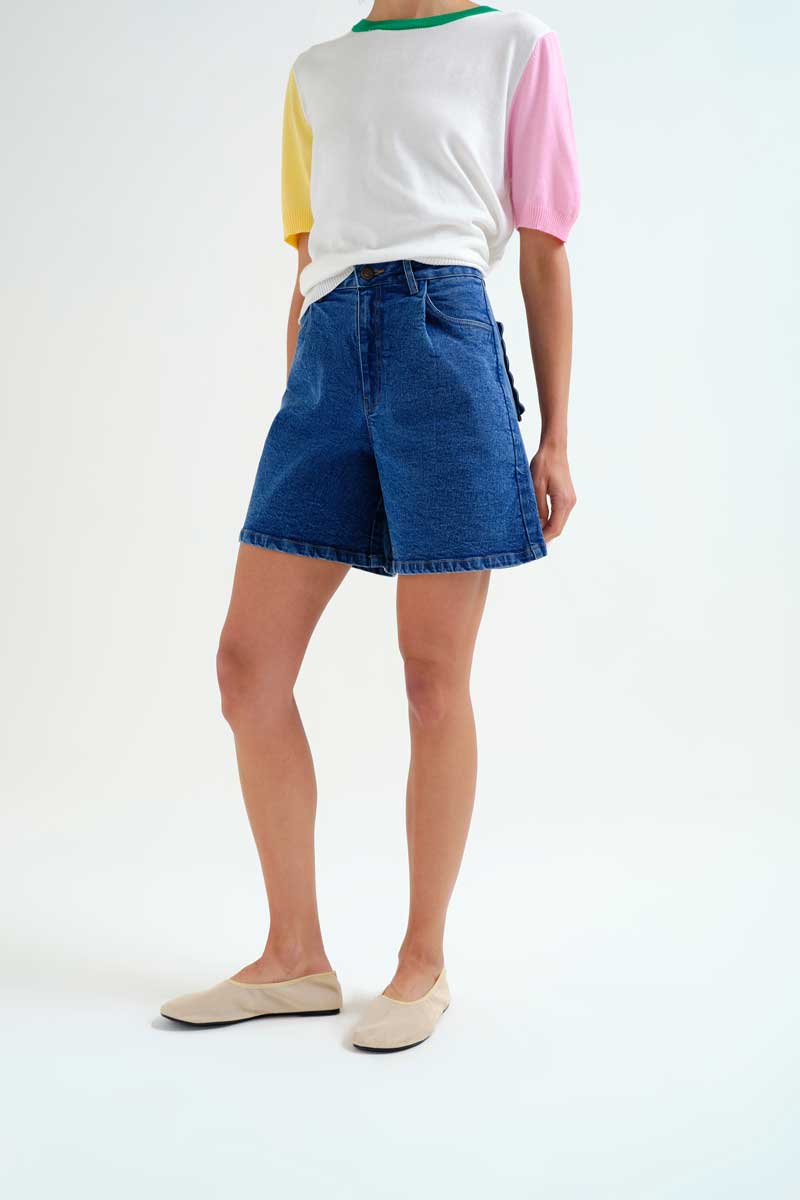 COMPAÑÍA FANTÁSTICA | SOLENNE DENIM SHORTS - BLUE