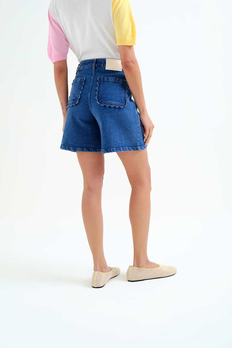 COMPAÑÍA FANTÁSTICA | SOLENNE DENIM SHORTS - BLUE