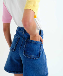 COMPAÑÍA FANTÁSTICA | SOLENNE DENIM SHORTS - BLUE