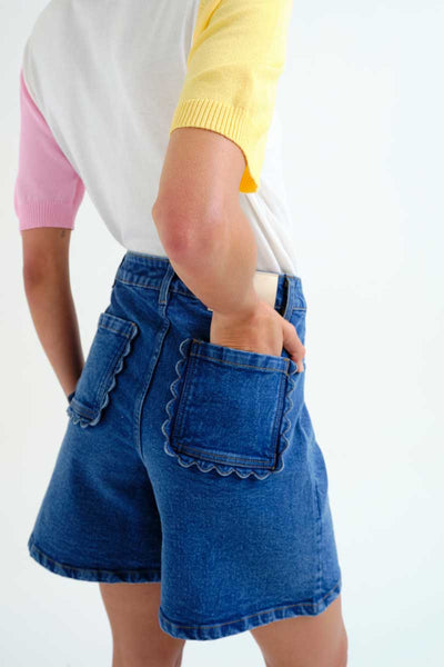 COMPAÑÍA FANTÁSTICA | SOLENNE DENIM SHORTS - BLUE