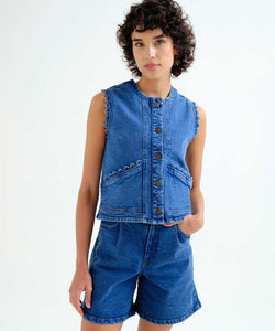 COMPAÑÍA FANTÁSTICA | SOLENNE DENIM GILET - BLUE