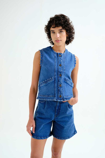 COMPAÑÍA FANTÁSTICA | SOLENNE DENIM GILET - BLUE