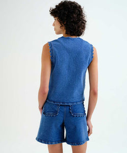 COMPAÑÍA FANTÁSTICA | SOLENNE DENIM GILET - BLUE