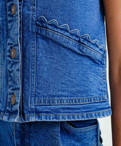 COMPAÑÍA FANTÁSTICA | SOLENNE DENIM GILET - BLUE