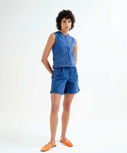 COMPAÑÍA FANTÁSTICA | SOLENNE DENIM GILET - BLUE