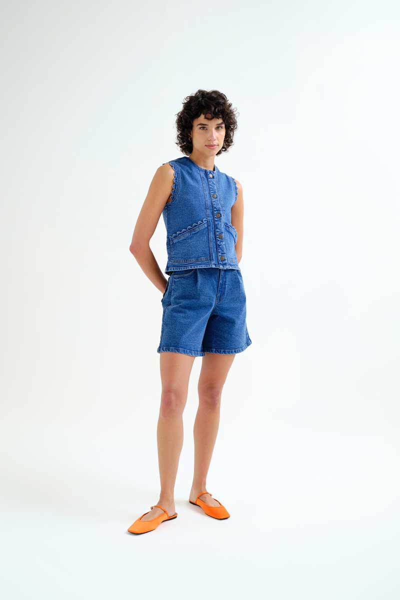 COMPAÑÍA FANTÁSTICA | SOLENNE DENIM GILET - BLUE