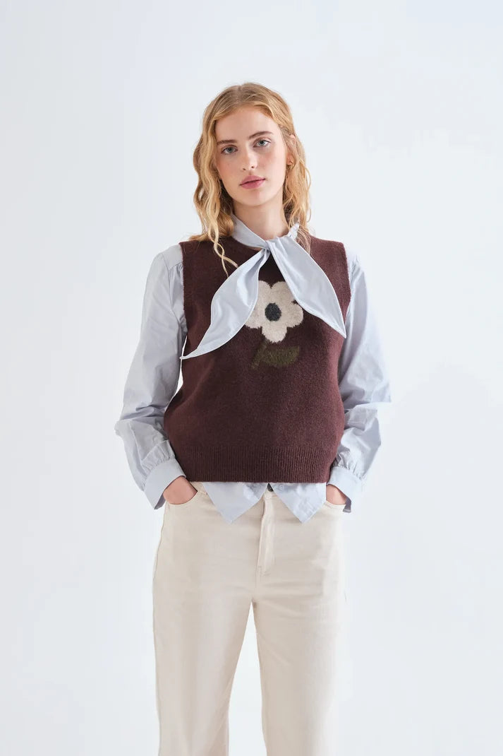 COMPAÑÍA FANTÁSTICA | TINE FLOWER VEST - BROWN