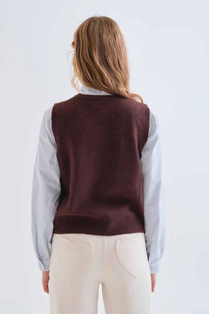 COMPAÑÍA FANTÁSTICA | TINE FLOWER VEST - BROWN