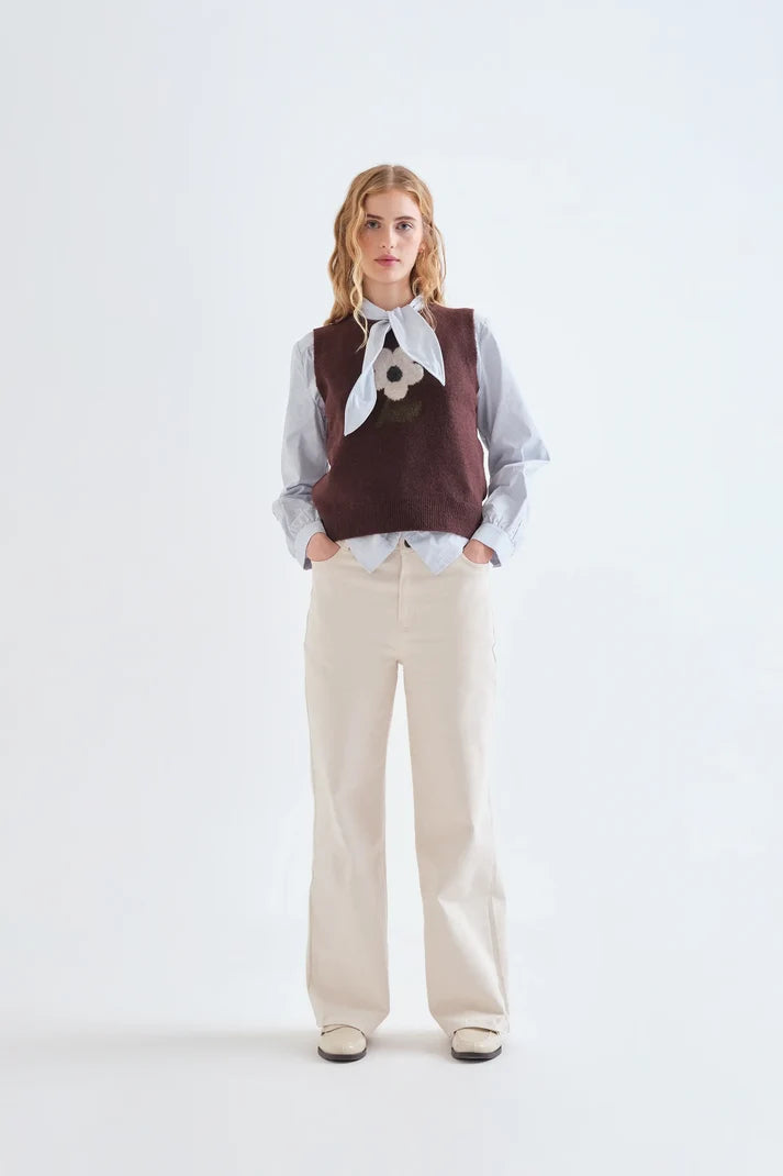 COMPAÑÍA FANTÁSTICA | TINE FLOWER VEST - BROWN