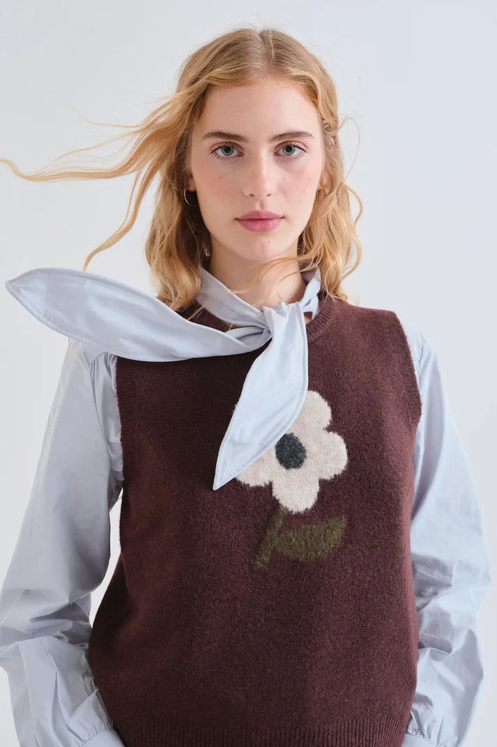 COMPAÑÍA FANTÁSTICA | TINE FLOWER VEST - BROWN