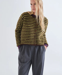 COMPAÑÍA FANTÁSTICA | SUUS STRIPED CARDIGAN - BROWN/GREEN
