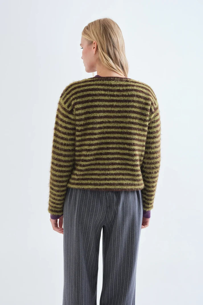 COMPAÑÍA FANTÁSTICA | SUUS STRIPED CARDIGAN - BROWN/GREEN