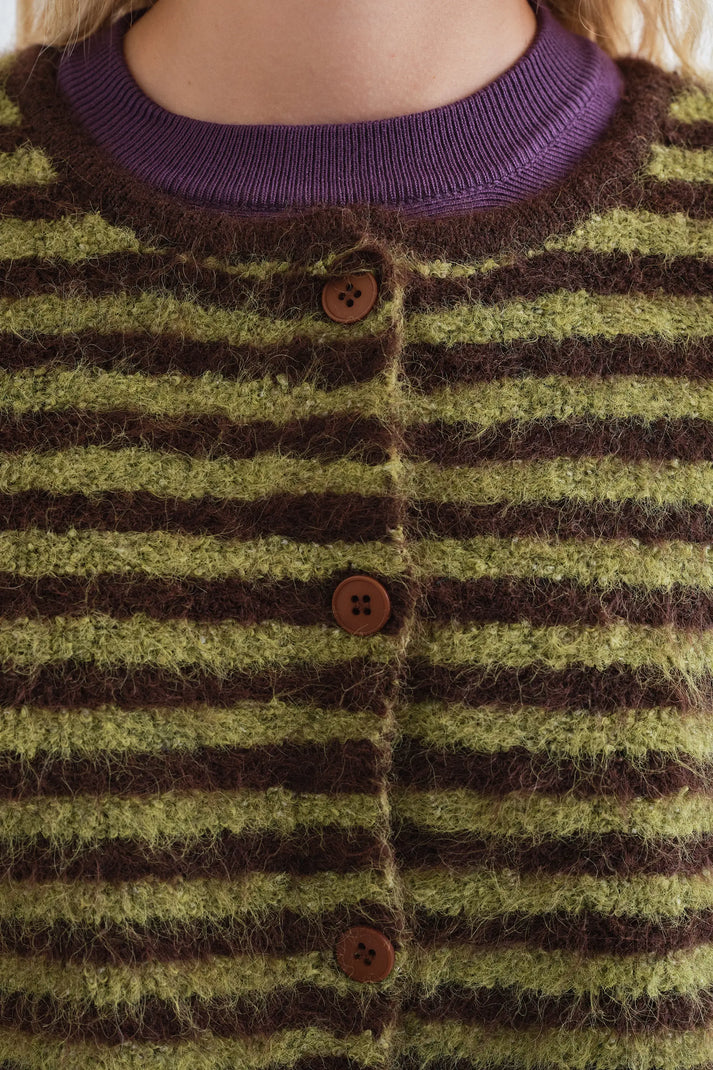 COMPAÑÍA FANTÁSTICA | SUUS STRIPED CARDIGAN - BROWN/GREEN