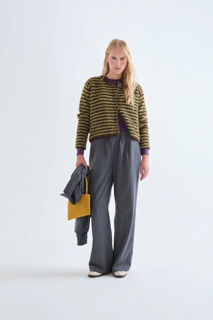 COMPAÑÍA FANTÁSTICA | SUUS STRIPED CARDIGAN - BROWN/GREEN
