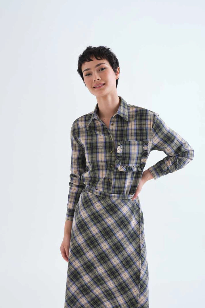 COMPAÑÍA FANTÁSTICA | LONNI CHECKED SHIRT - GREEN