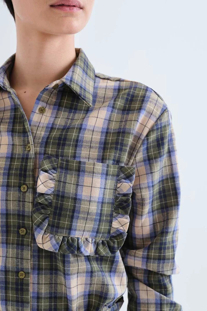COMPAÑÍA FANTÁSTICA | LONNI CHECKED SHIRT - GREEN