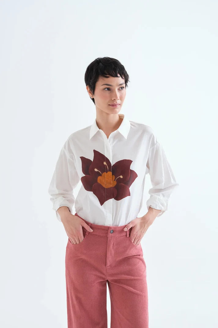 COMPAÑÍA FANTÁSTICA | PRINTED FLOWER BLOUSE - WHITE
