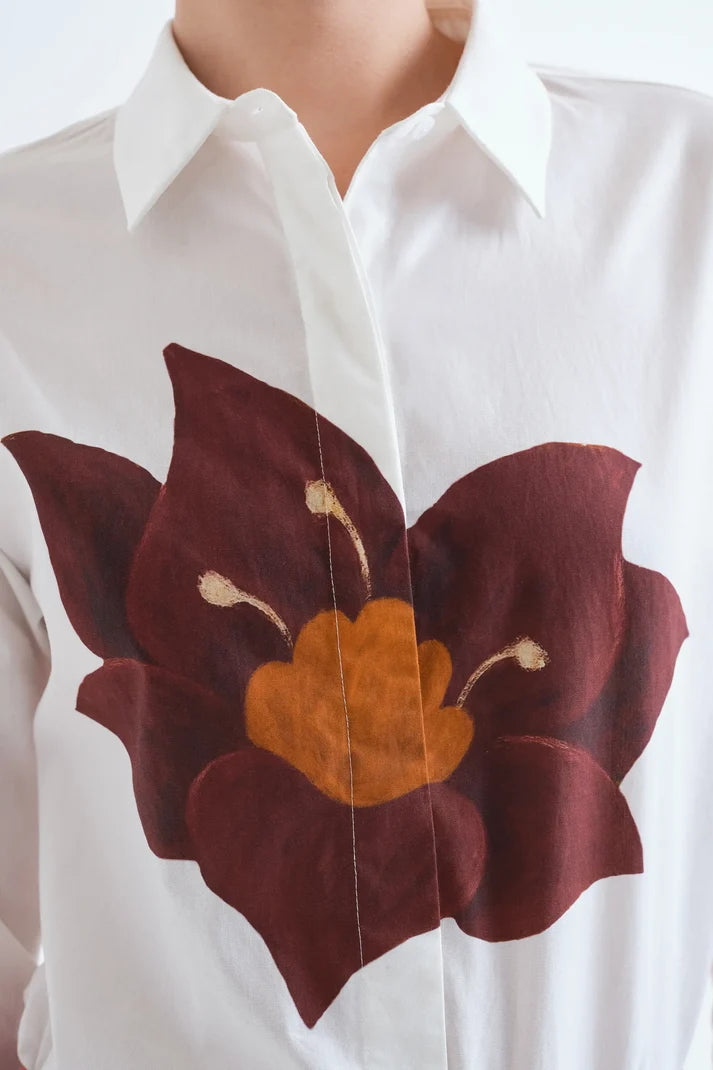 COMPAÑÍA FANTÁSTICA | PRINTED FLOWER BLOUSE - WHITE