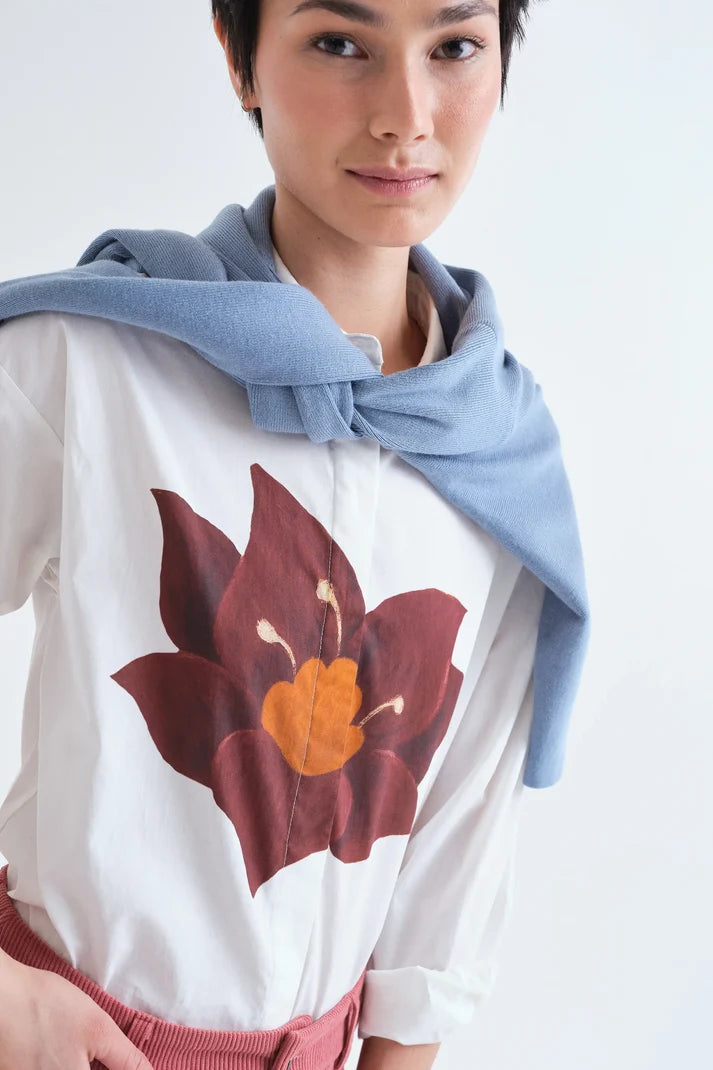 COMPAÑÍA FANTÁSTICA | PRINTED FLOWER BLOUSE - WHITE