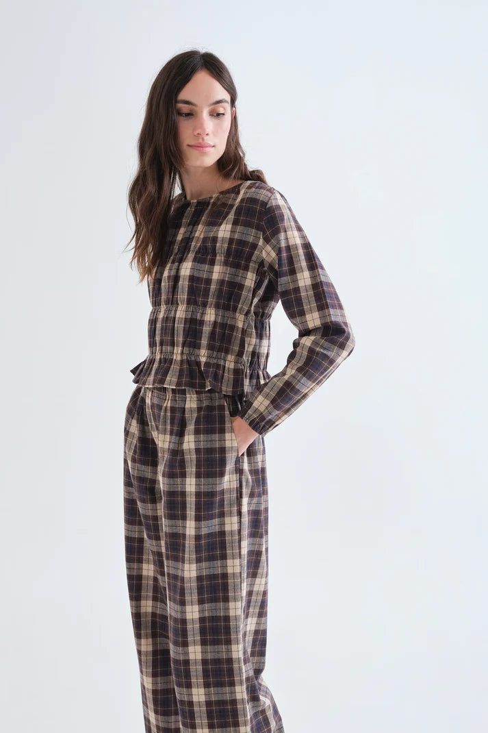COMPAÑÍA FANTÁSTICA | BO CHECKED TOP - BROWN