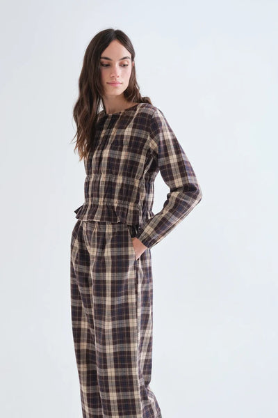 COMPAÑÍA FANTÁSTICA | BO CHECKED TOP - BROWN