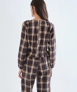 COMPAÑÍA FANTÁSTICA | BO CHECKED TOP - BROWN