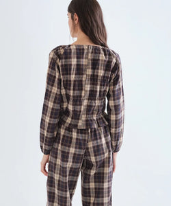 COMPAÑÍA FANTÁSTICA | BO CHECKED TOP - BROWN