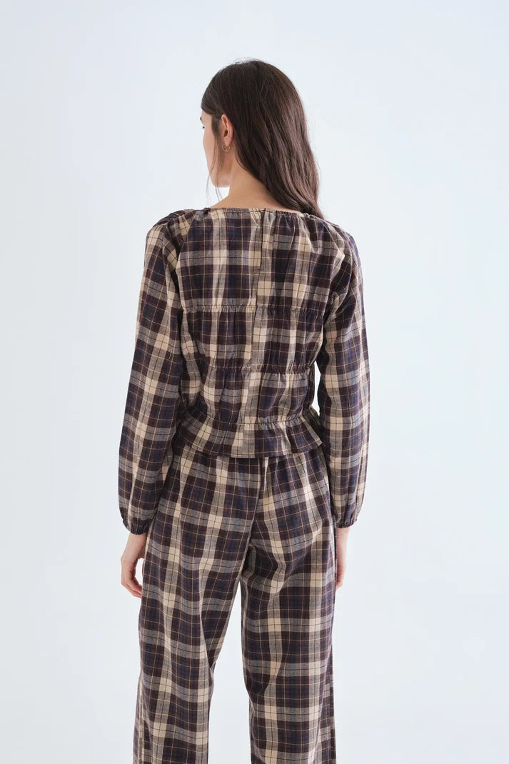 COMPAÑÍA FANTÁSTICA | BO CHECKED TOP - BROWN