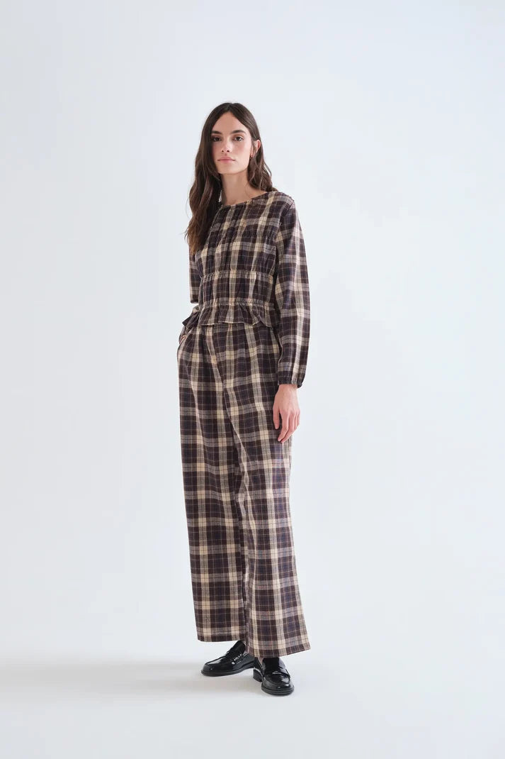 COMPAÑÍA FANTÁSTICA | BO CHECKED TOP - BROWN