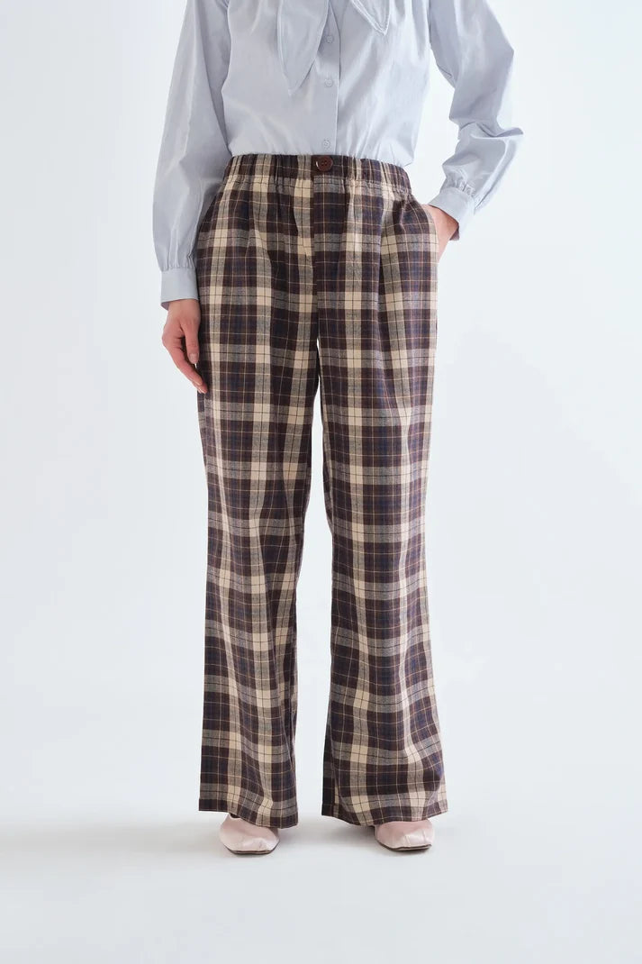 COMPAÑÍA FANTÁSTICA | BO CHECKED TROUSERS - BROWN