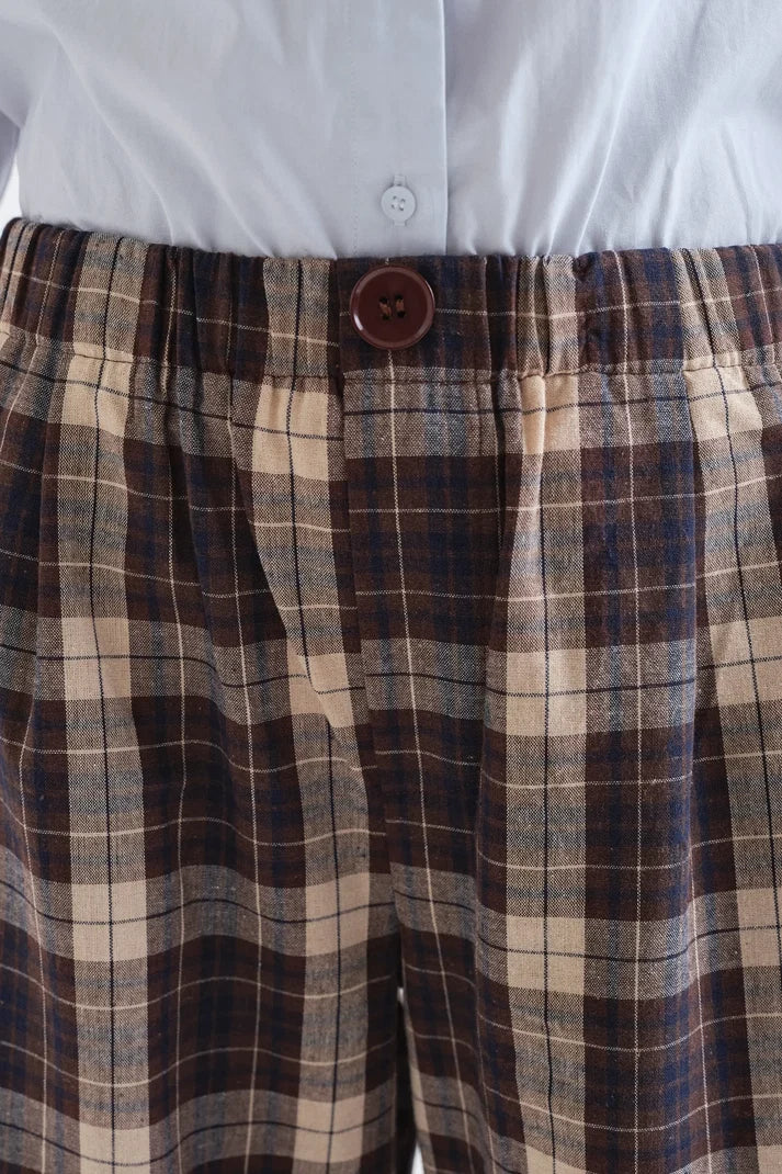 COMPAÑÍA FANTÁSTICA | BO CHECKED TROUSERS - BROWN