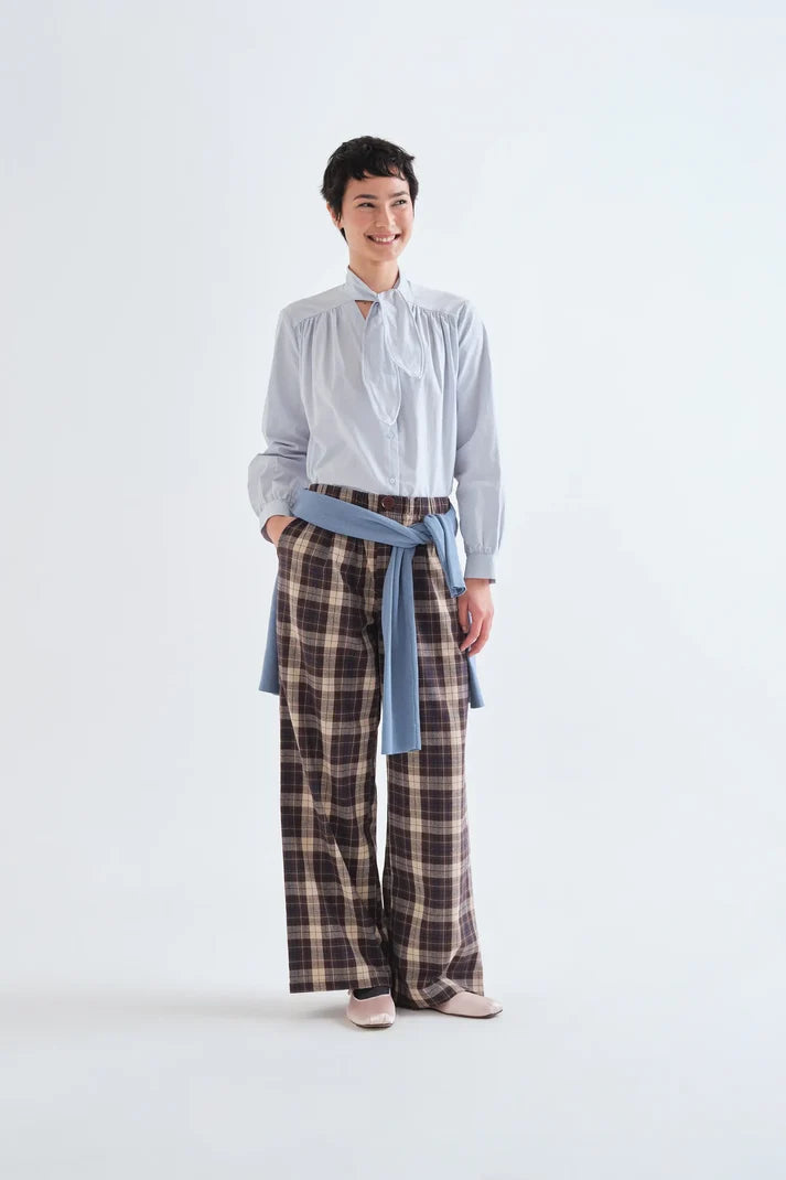 COMPAÑÍA FANTÁSTICA | BO CHECKED TROUSERS - BROWN
