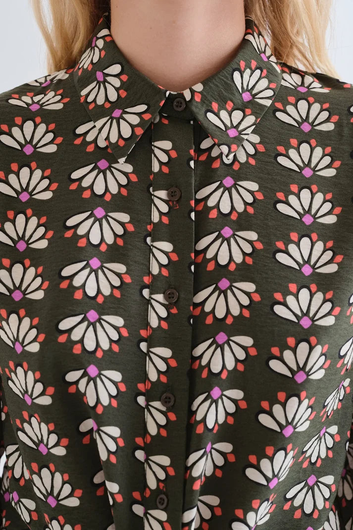 COMPAÑÍA FANTÁSTICA | JOSHY GEOMETRIC BLOUSE - GREEN