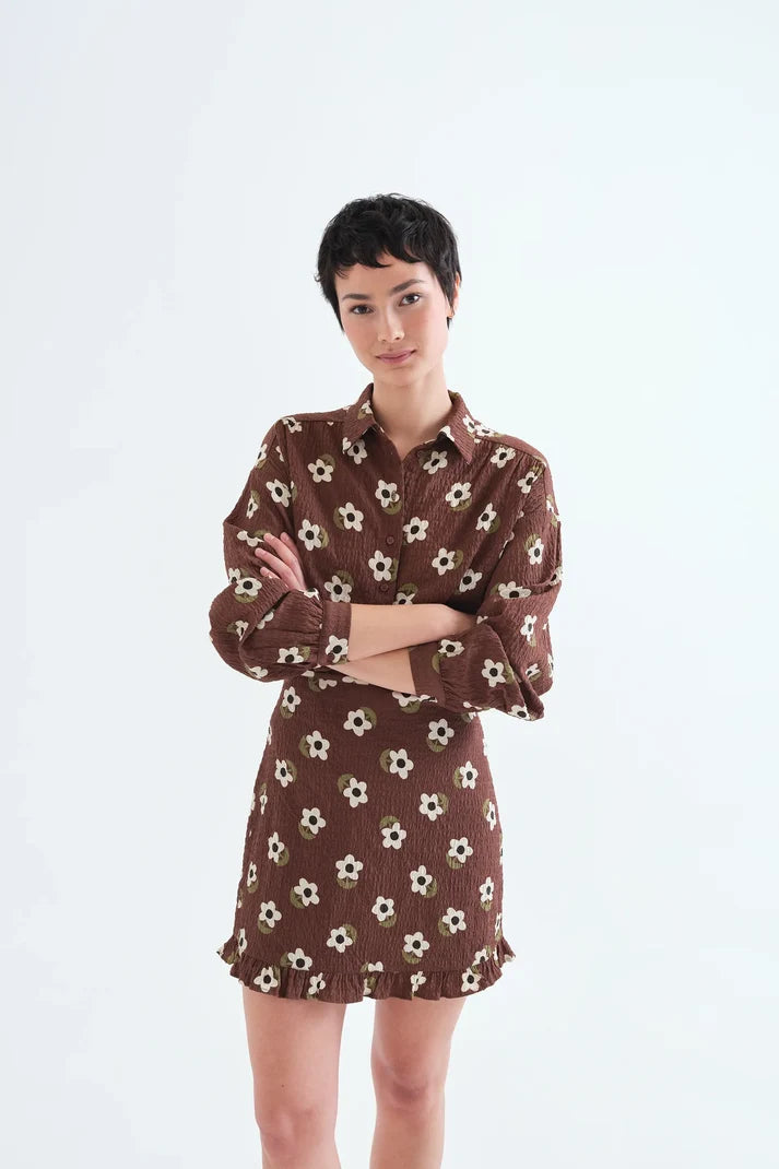 COMPAÑÍA FANTÁSTICA | FRIEKE PRINTED BLOUSE - BROWN