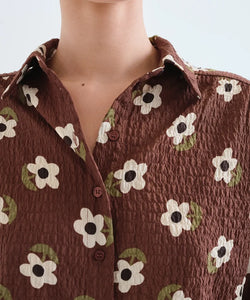 COMPAÑÍA FANTÁSTICA | FRIEKE PRINTED BLOUSE - BROWN