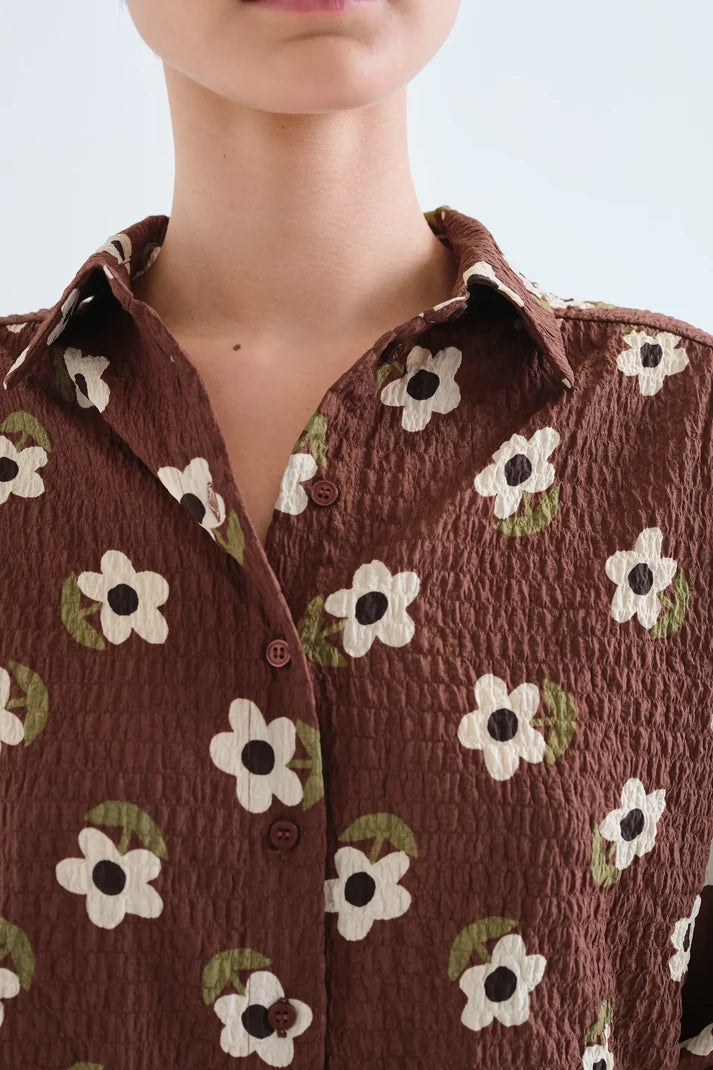 COMPAÑÍA FANTÁSTICA | FRIEKE PRINTED BLOUSE - BROWN