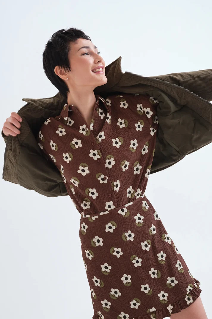 COMPAÑÍA FANTÁSTICA | FRIEKE PRINTED BLOUSE - BROWN