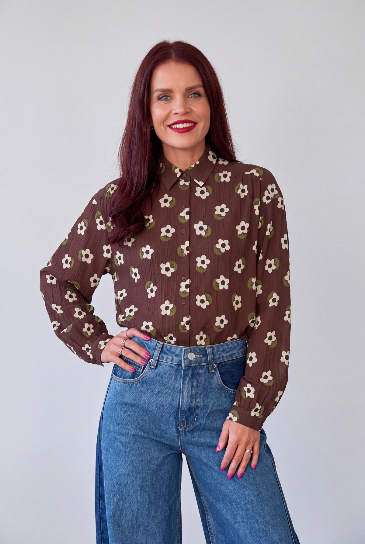 COMPAÑÍA FANTÁSTICA | FRIEKE PRINTED BLOUSE - BROWN