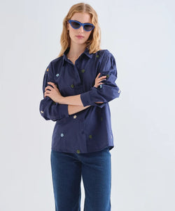 COMPAÑÍA FANTÁSTICA | MAGGY EMBROIDERY BLOUSE - BLUE