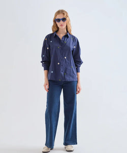 COMPAÑÍA FANTÁSTICA | MAGGY EMBROIDERY BLOUSE - BLUE