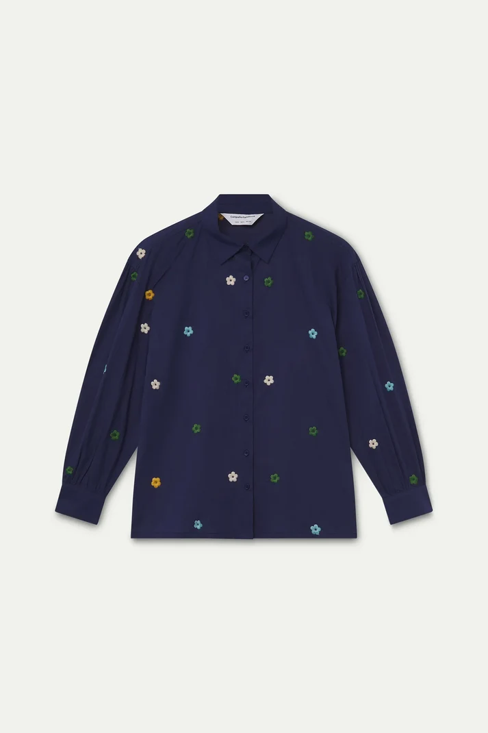 COMPAÑÍA FANTÁSTICA | MAGGY EMBROIDERY BLOUSE - BLUE