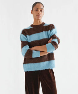COMPAÑÍA FANTÁSTICA | BOBBIE STRIPED KNIT - BLUE/BROWN