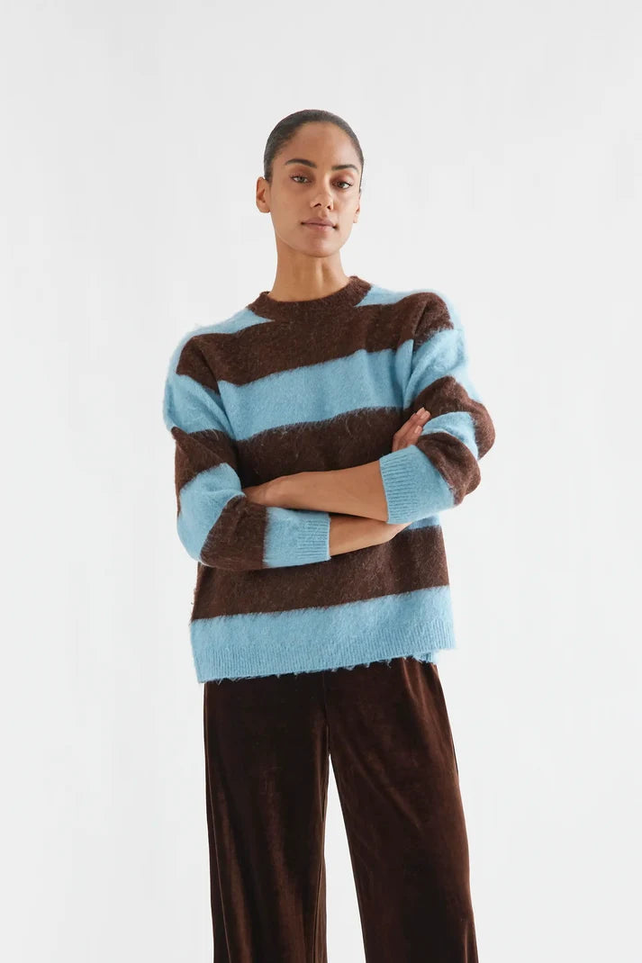 COMPAÑÍA FANTÁSTICA | BOBBIE STRIPED KNIT - BLUE/BROWN