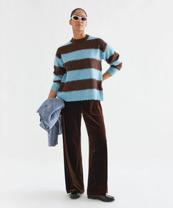 COMPAÑÍA FANTÁSTICA | BOBBIE STRIPED KNIT - BLUE/BROWN