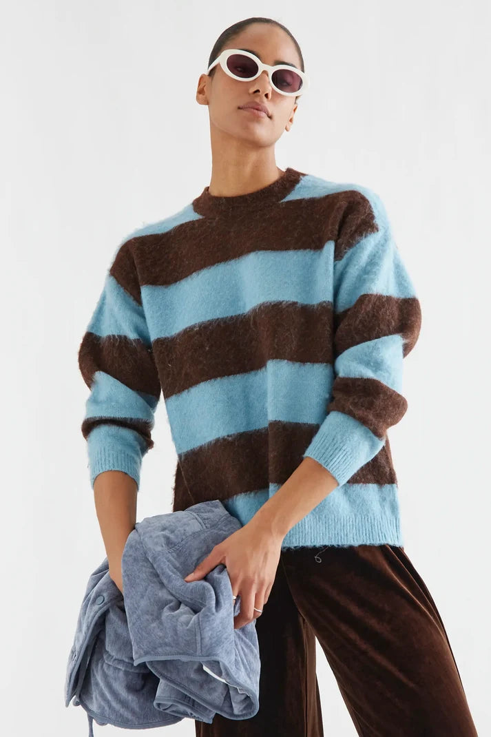 COMPAÑÍA FANTÁSTICA | BOBBIE STRIPED KNIT - BLUE/BROWN