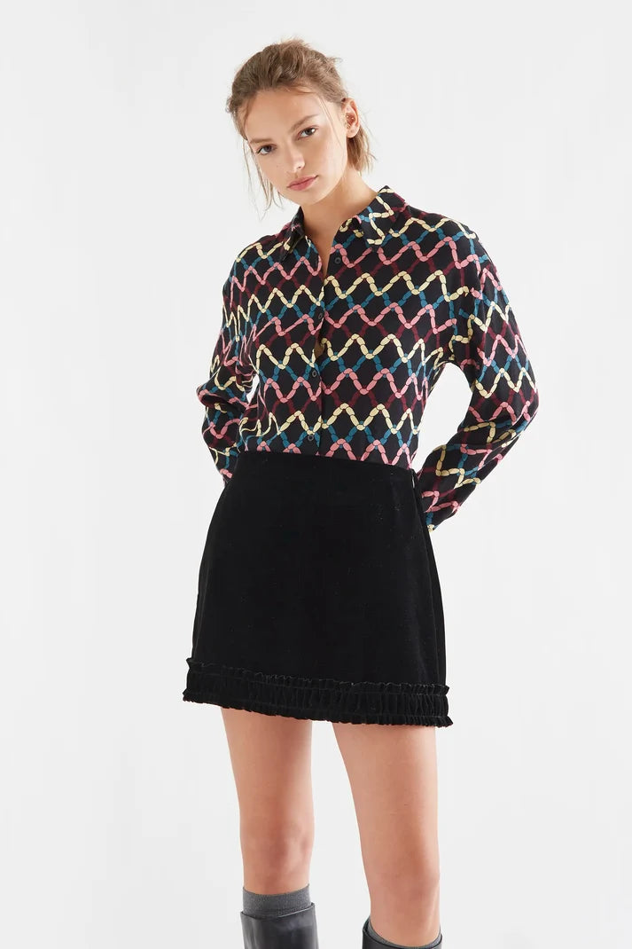 COMPAÑÍA FANTÁSTICA | FLEUR PRINTED BLOUSE - BLACK