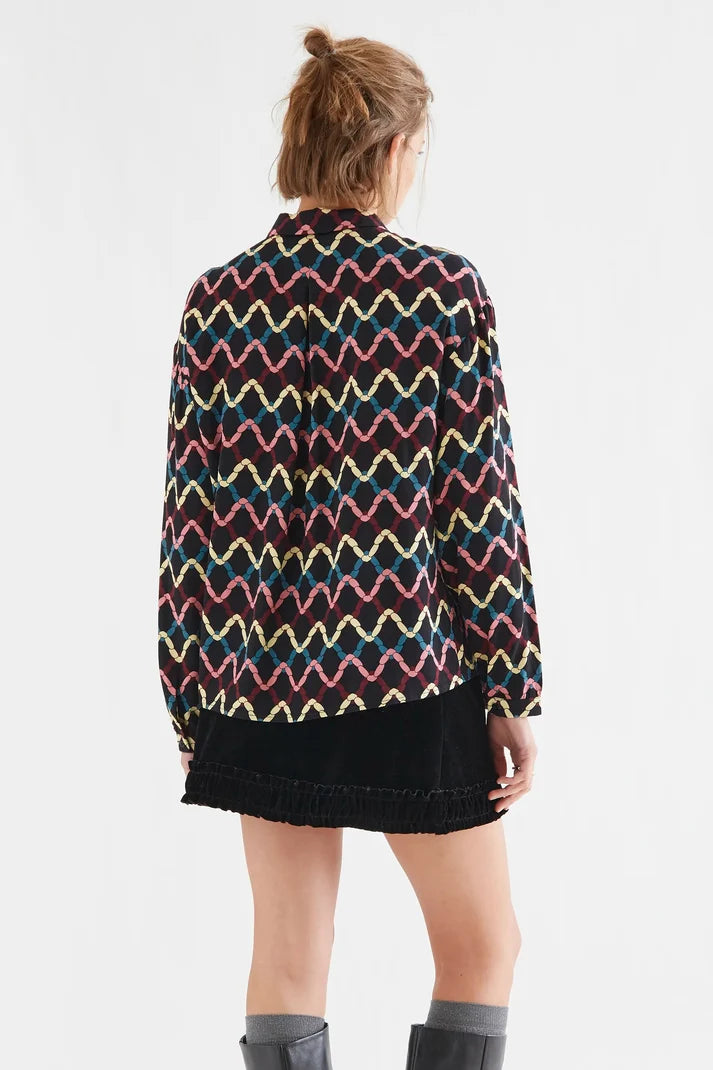 COMPAÑÍA FANTÁSTICA | FLEUR PRINTED BLOUSE - BLACK