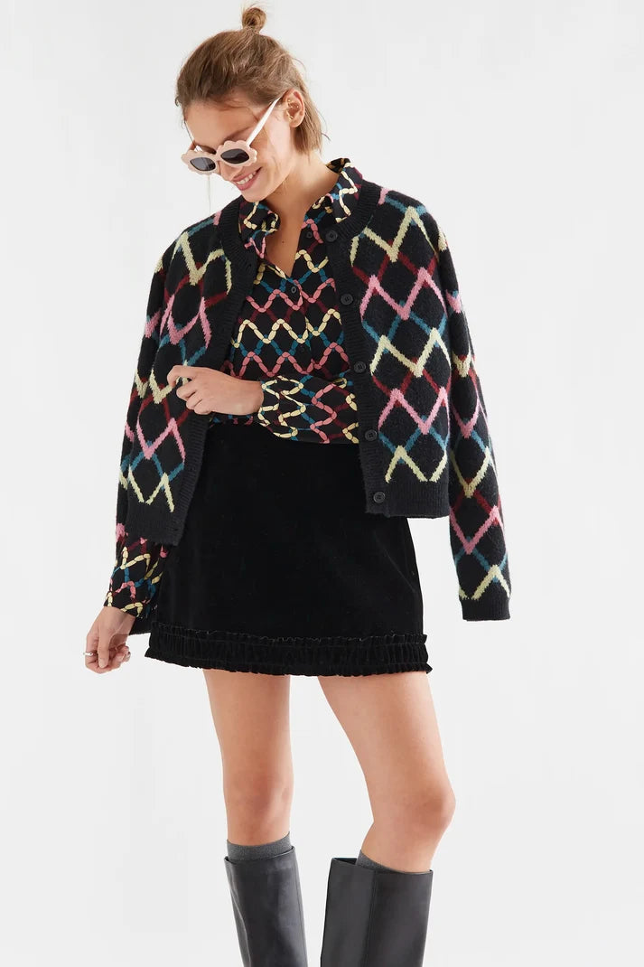 COMPAÑÍA FANTÁSTICA | FLEUR PRINTED BLOUSE - BLACK
