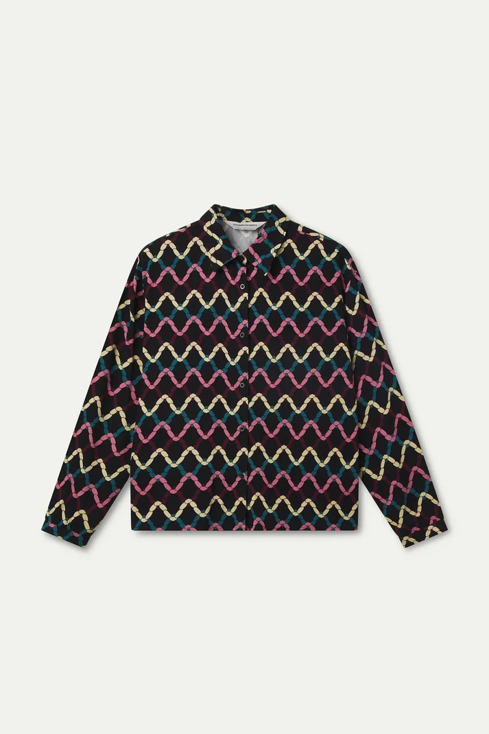 COMPAÑÍA FANTÁSTICA | FLEUR PRINTED BLOUSE - BLACK