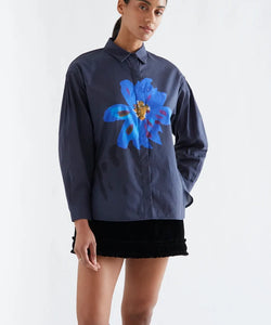 COMPAÑÍA FANTÁSTICA | PRINTED FLOWER BLOUSE - BLUE